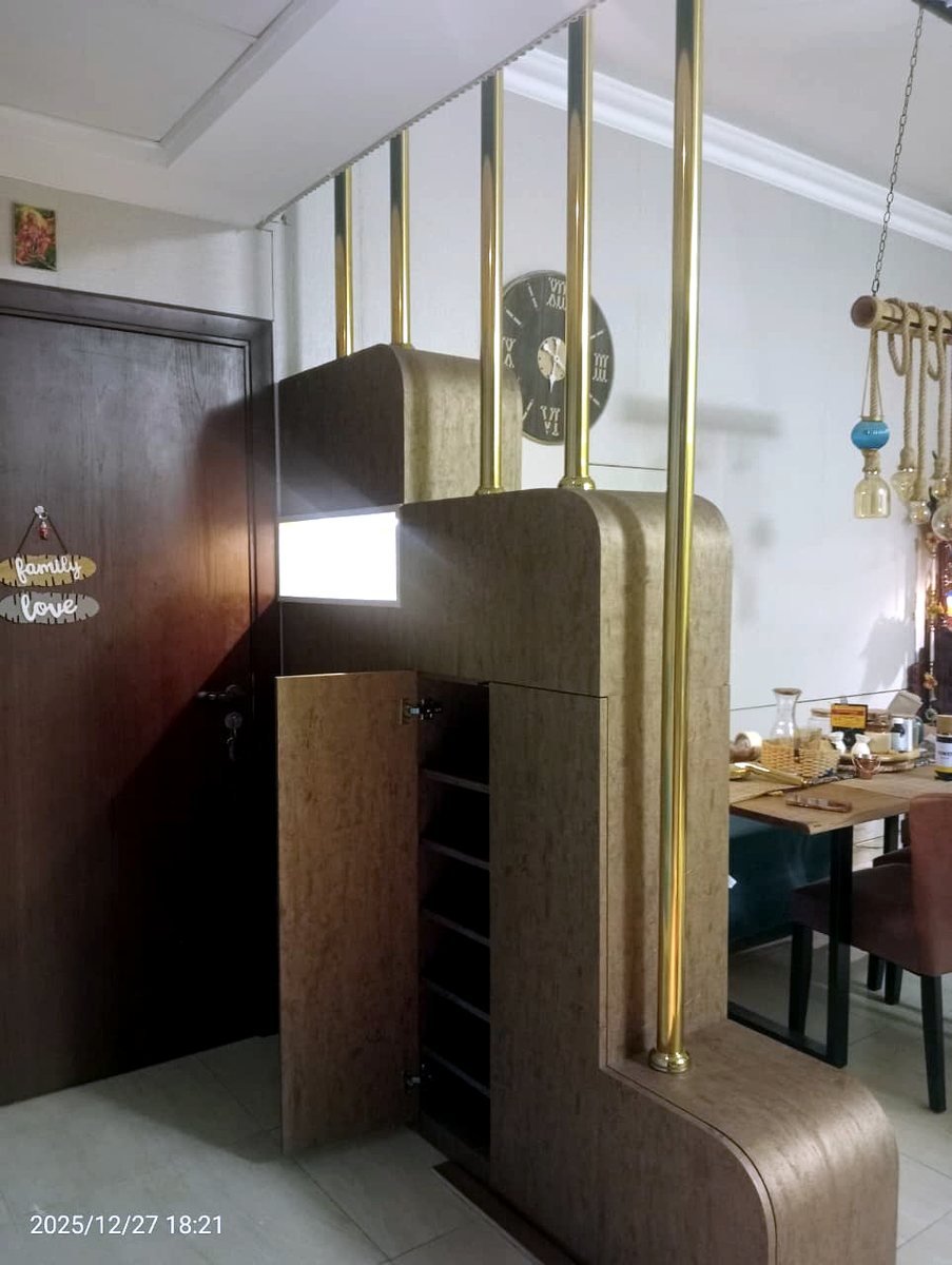 Custom partition and storage joinery