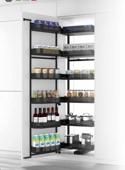 Glass pantry pull-out, 450 mm cabinet