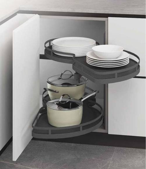 Swing tray corner organiser