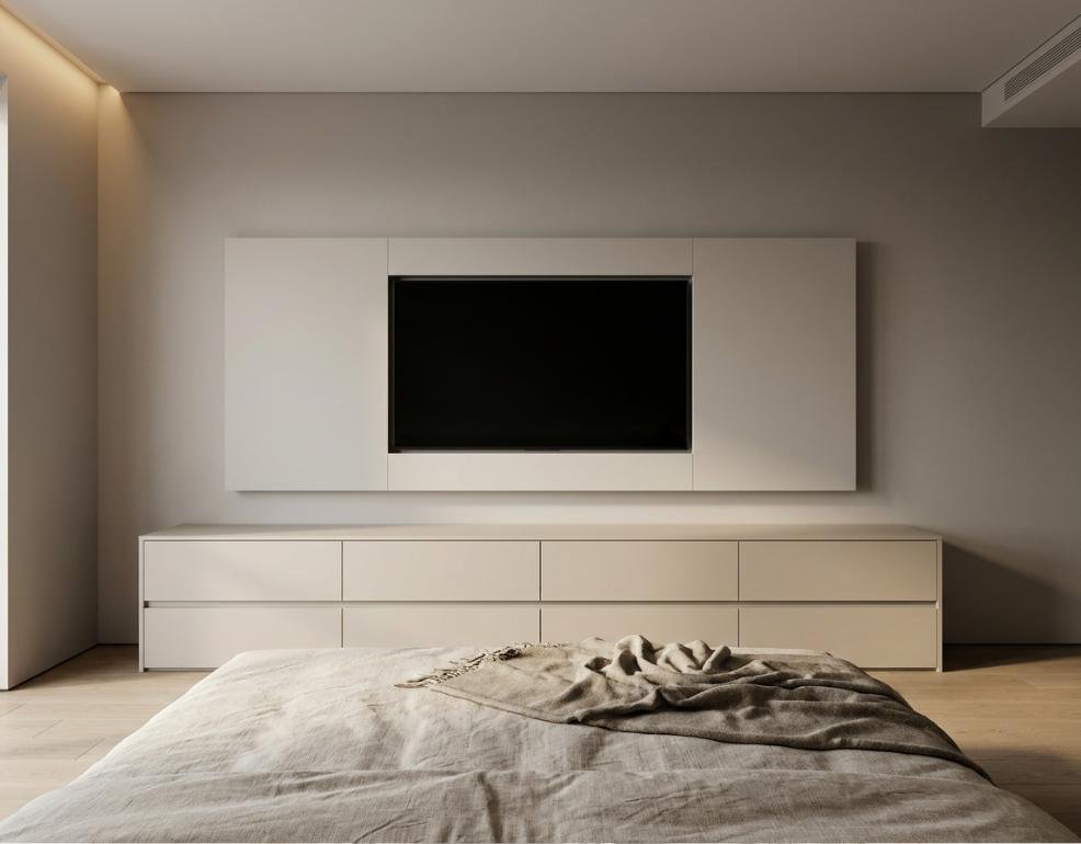 Bedroom TV Unit by NAK Interior