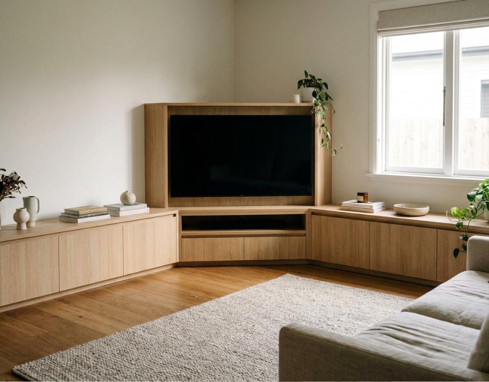 Corner TV Unit by NAK Interior