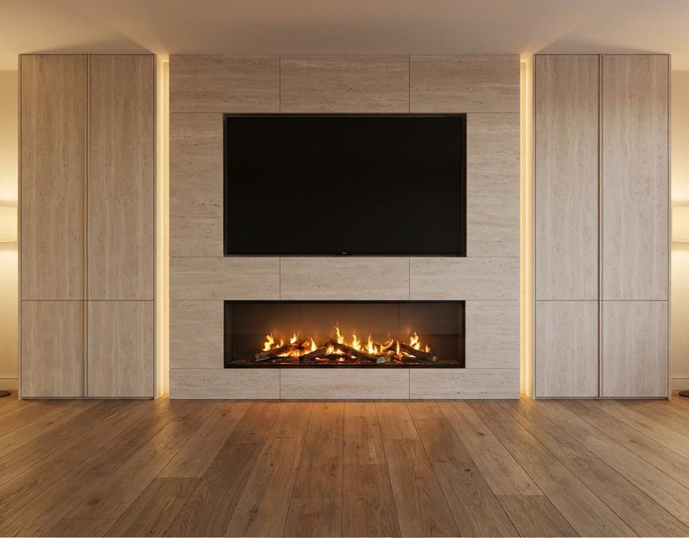 Fireplace Media Wall by NAK Interior