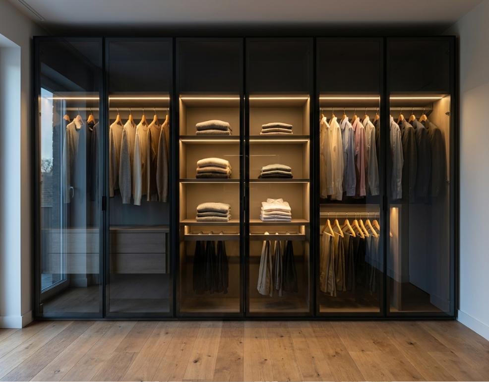 Glass-Front Wardrobe by NAK Interior