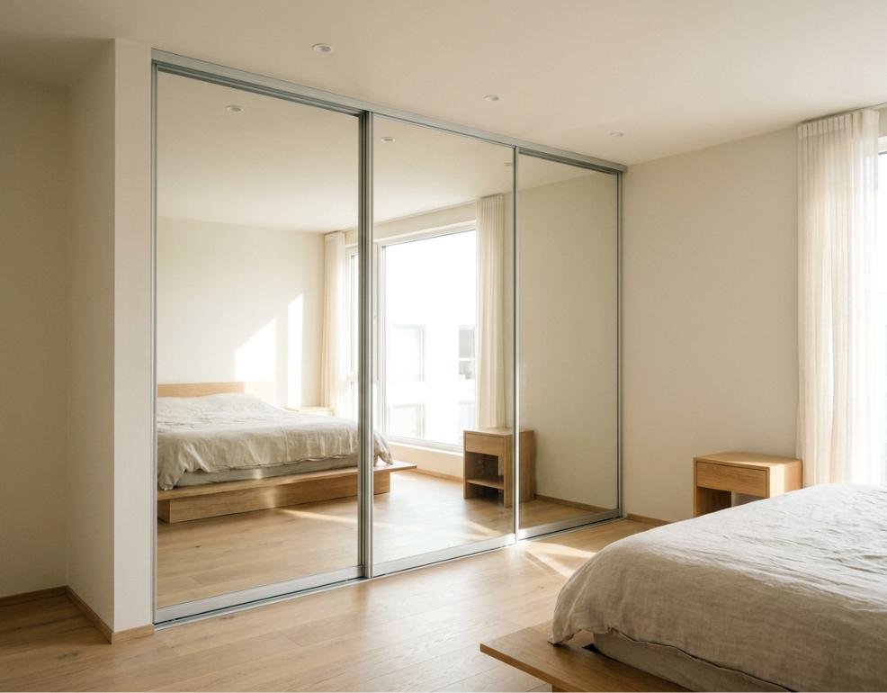 Full-Mirror Sliding Wardrobe by NAK Interior